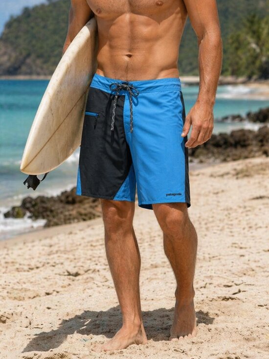 Patagonia Other - *Flawed Patagonia Men's Stretch Wavefarer Board Shorts Blue Gray Trunks Size 38